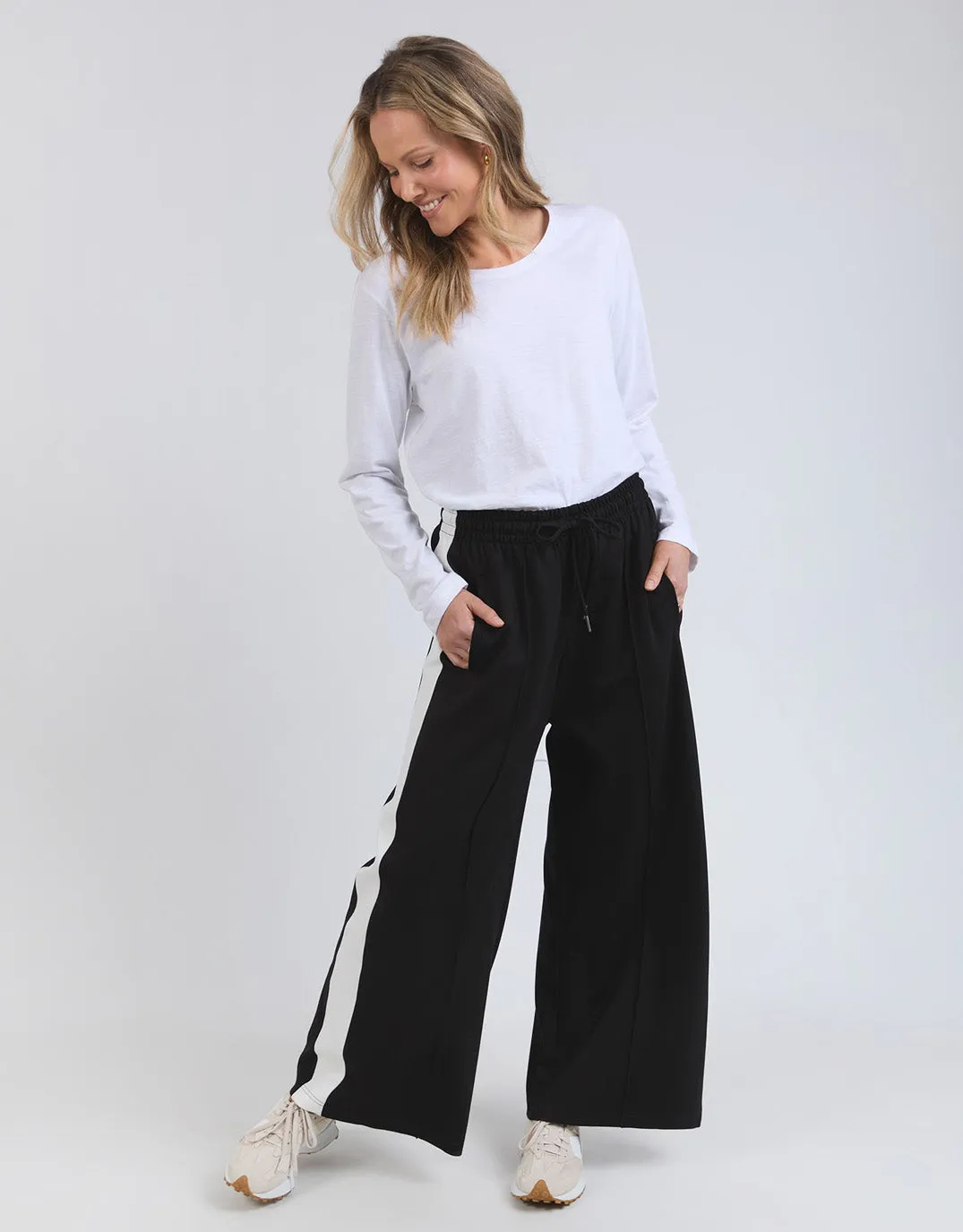 Carmen Wide Leg Pant - Black/Marshmallow