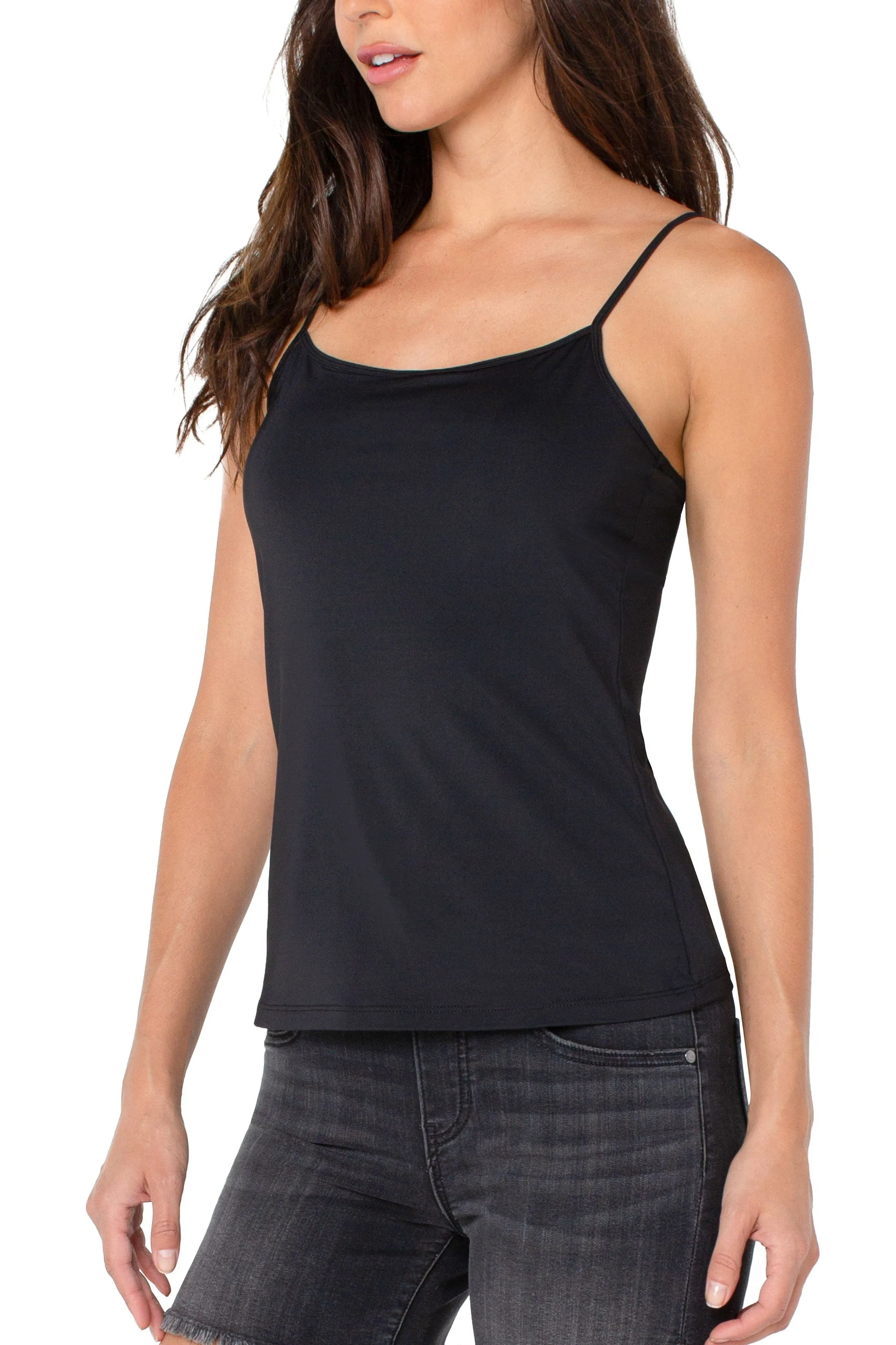 Liverpool Knit Camisole Top In Black