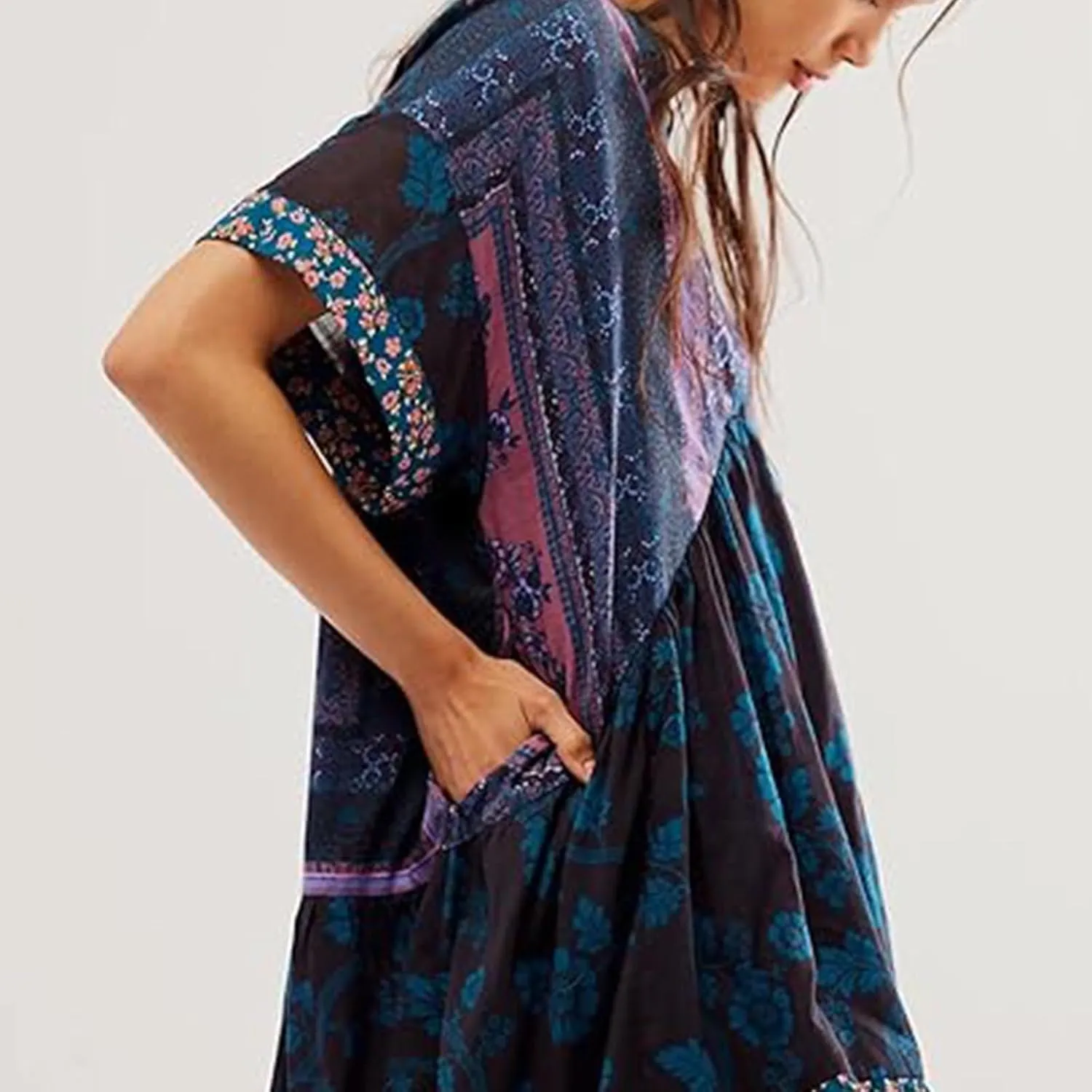 Loose Fit Plus Size for Women Fall Summer Long Beach Boho Hawaiian Tropical Dresses Sun Dresses Women 2025 Trendy