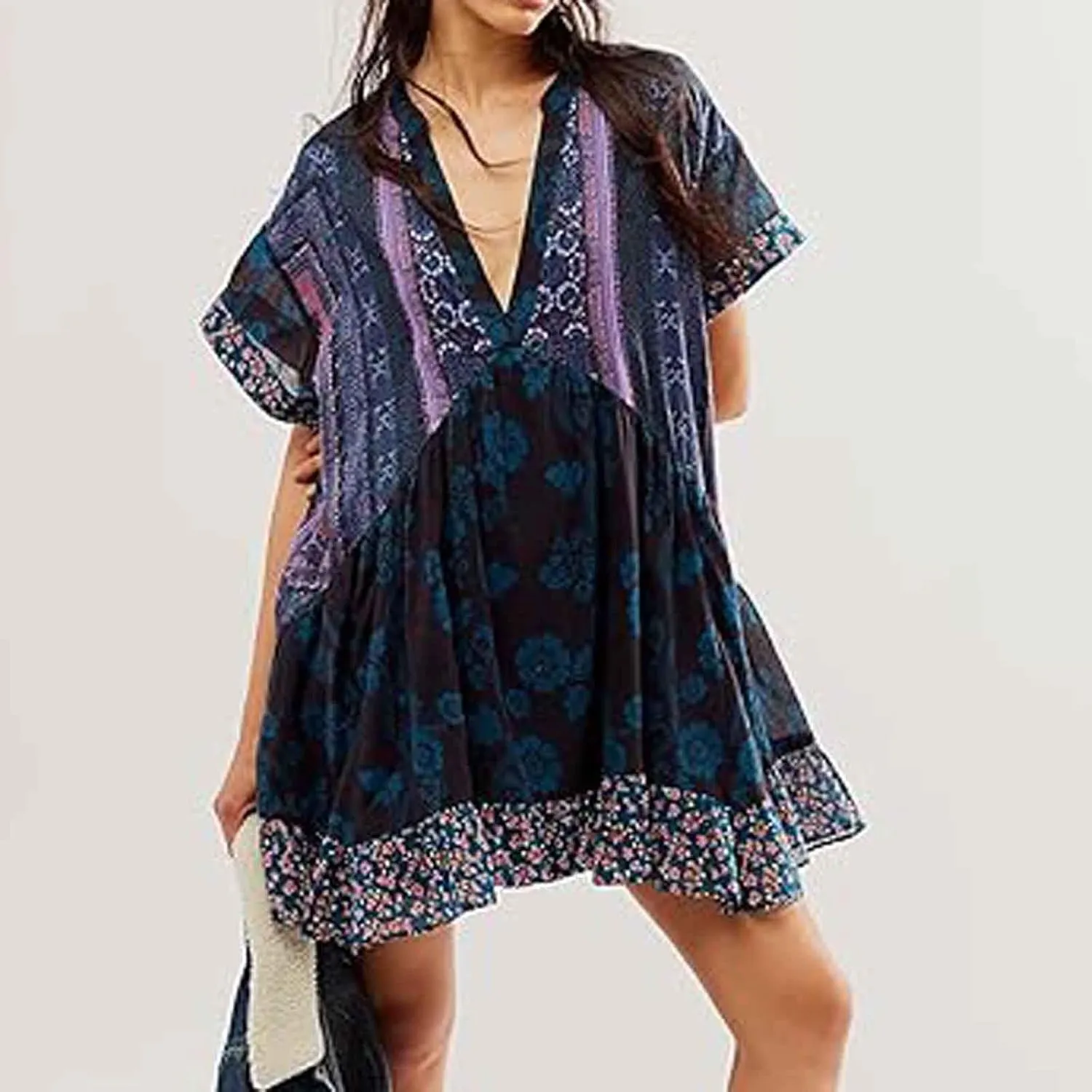 Loose Fit Plus Size for Women Fall Summer Long Beach Boho Hawaiian Tropical Dresses Sun Dresses Women 2025 Trendy