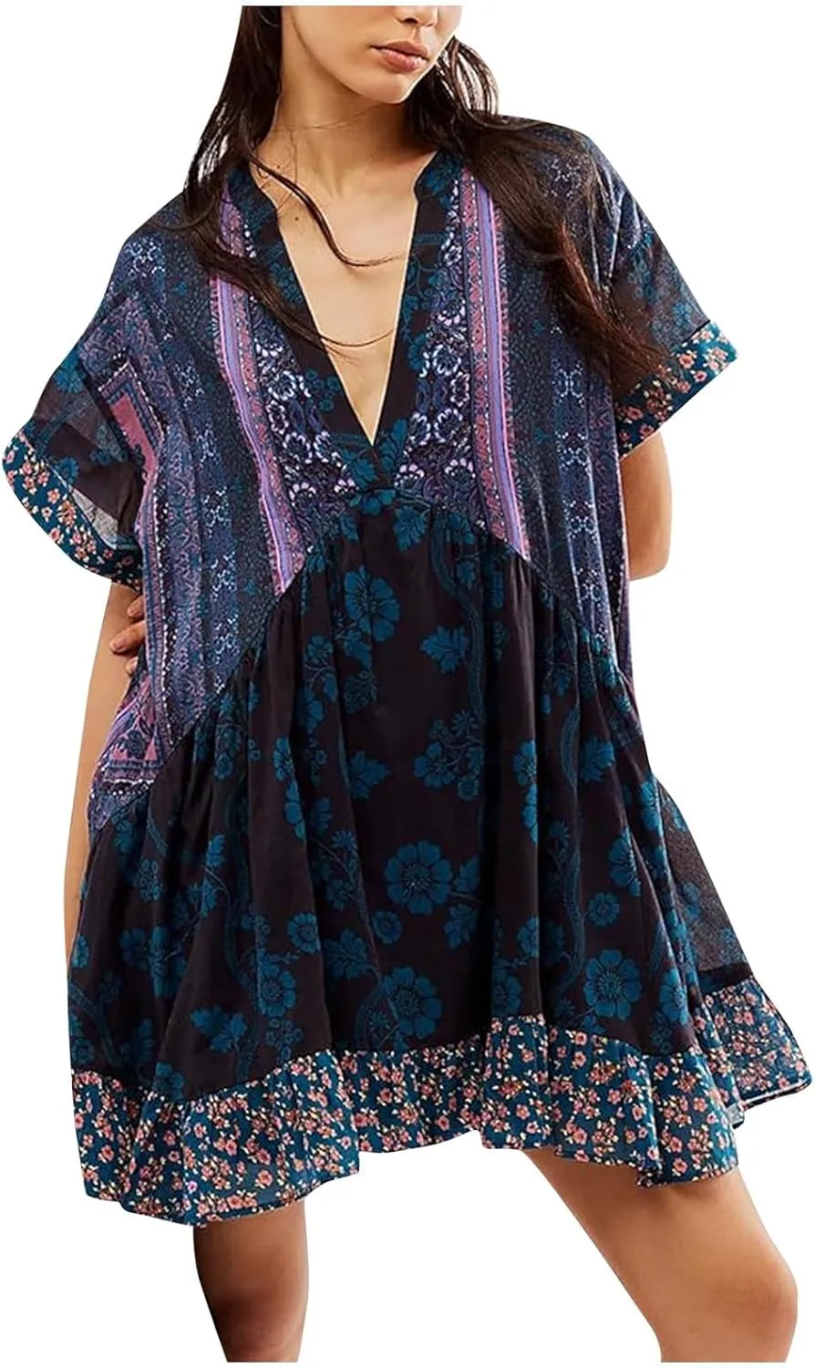 Loose Fit Plus Size for Women Fall Summer Long Beach Boho Hawaiian Tropical Dresses Sun Dresses Women 2025 Trendy