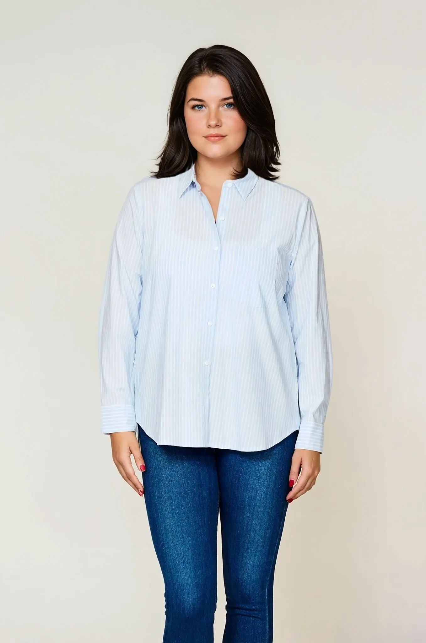 Positano Shirt Blue & White Stripe
