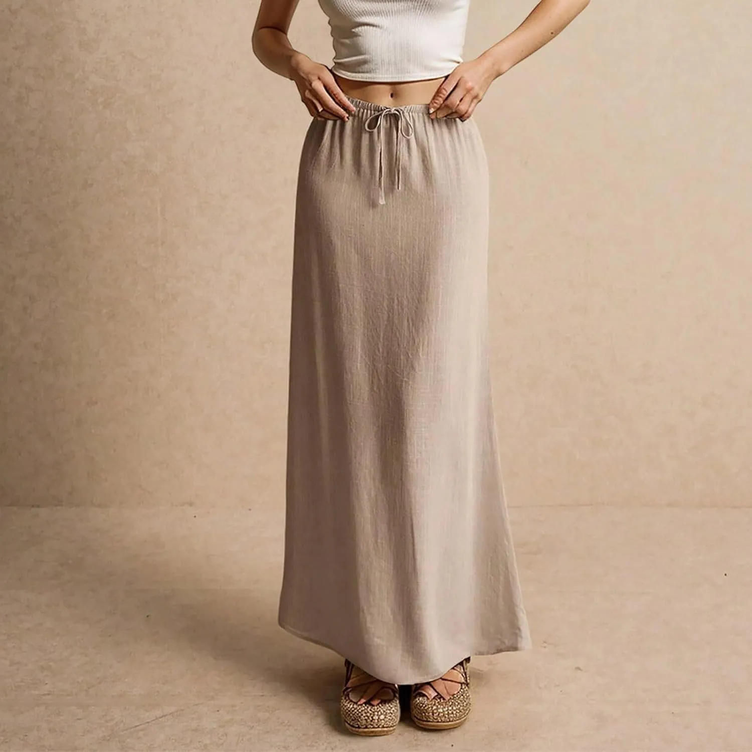 Vacation Skirts for Women, Beach Trendy Maxi Casual Solid Color Womens Skirts