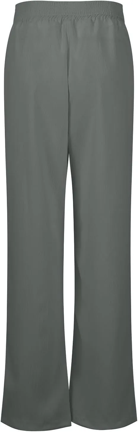Wide Leg Palazzo Pants for Women Casual Beach Flowy Linen Pants Crossover High Waisted Long Lounge Pants with Pockets