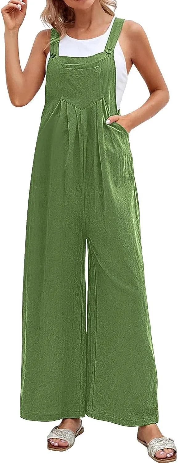 ZYXTIM Casual Jumpsuits for Women Summer Sleeveless Straps Loose Maternity Overalls Plus Size Beach Vacation Outfits 2025
