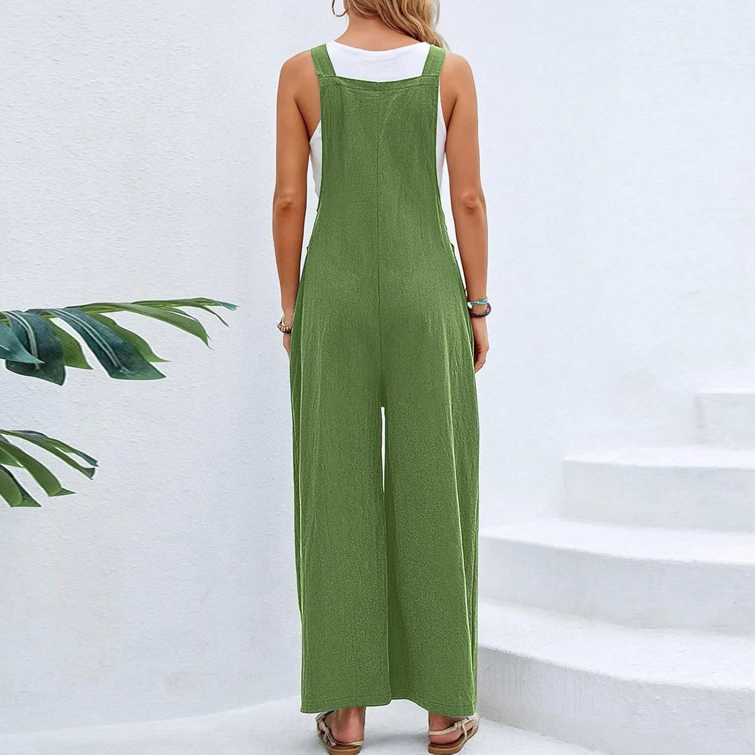 ZYXTIM Casual Jumpsuits for Women Summer Sleeveless Straps Loose Maternity Overalls Plus Size Beach Vacation Outfits 2025