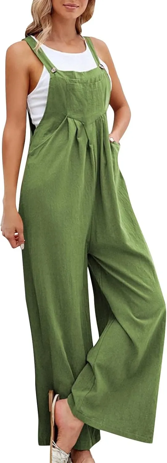 ZYXTIM Casual Jumpsuits for Women Summer Sleeveless Straps Loose Maternity Overalls Plus Size Beach Vacation Outfits 2025